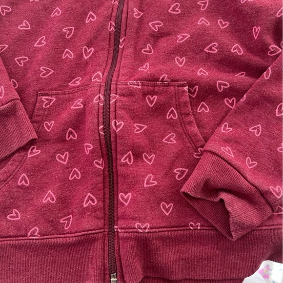 Cat & Jack Girls Heart Zip Up Sweatshirt - Picture 3 of 4
